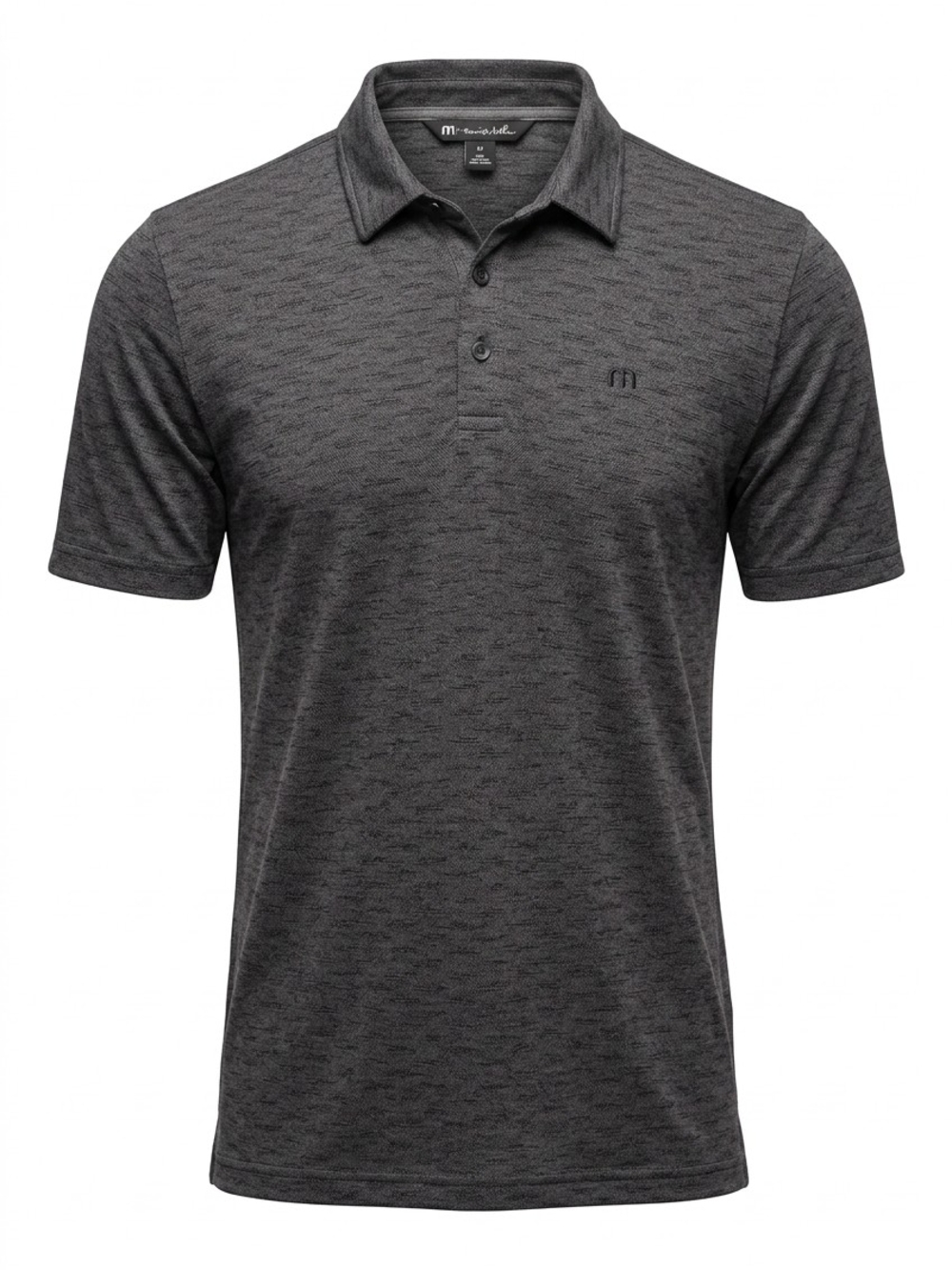 TravisMathew Golf Polo Shirt Mens XL Charcoal Gray Geometric Pima Cotton